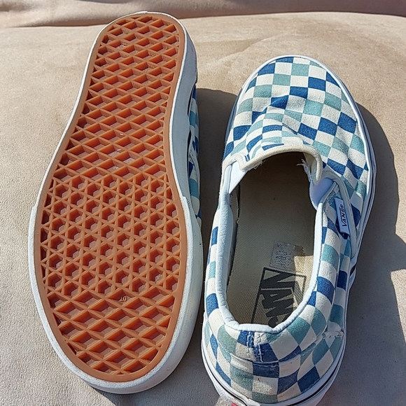 Vans blue and white check slip on unisex - Picture 7 of 7